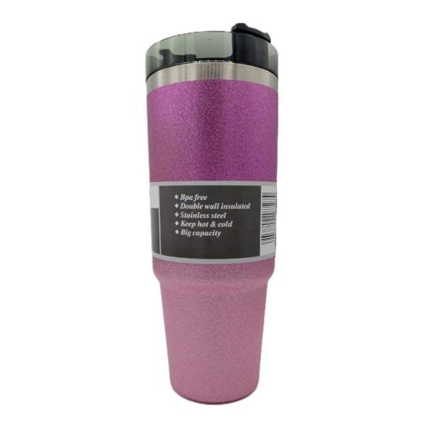 Trinkbecher Glitzer rosa groß